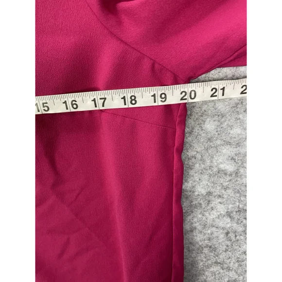 J.Crew Pink Ruffle Front Long Sleeve V Neck Satin Blouse Top Womens size Medium - Picture 7 of 9